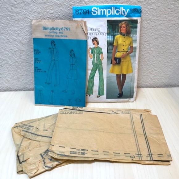 Simplicity Patterns # 6791 #7297 Vintage Fashion Design. 2 Pattern Sets. - Picture 3 of 8